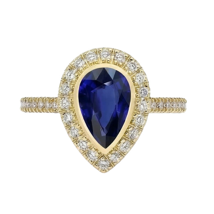 naturel pear diamant 4carats bague angle de côté