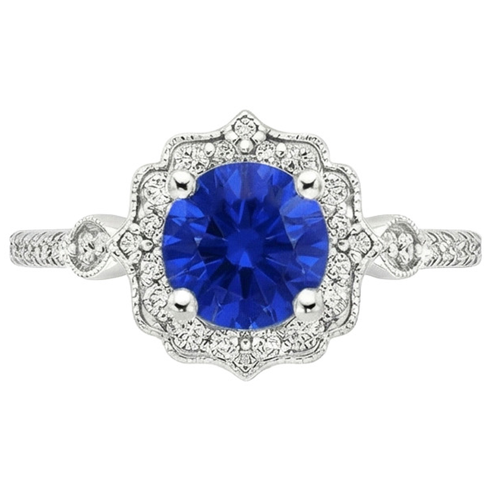 naturel round diamant 3carats bague vue de dessus