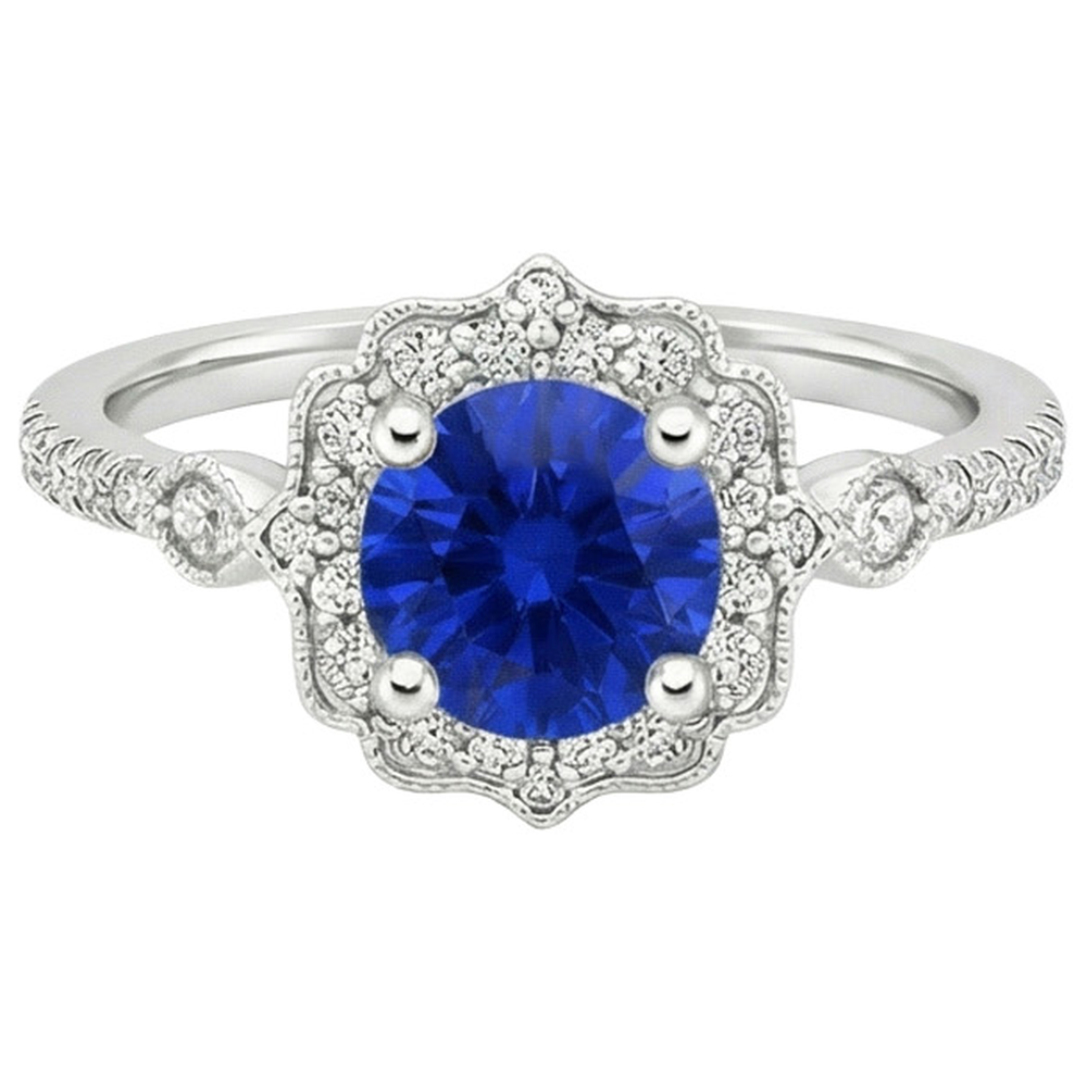 naturel round diamant 3carats bague détail rapproché