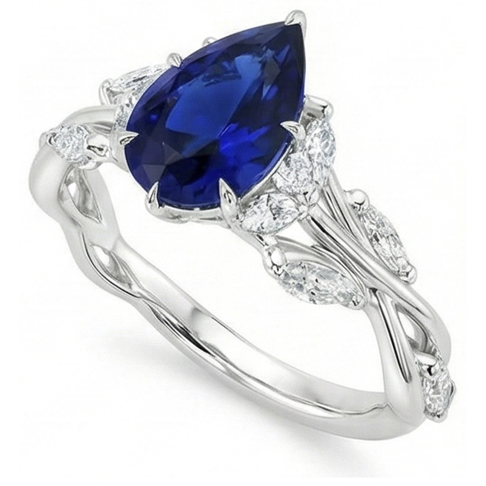 naturel marquise diamant 7.25carats bague angle de côté