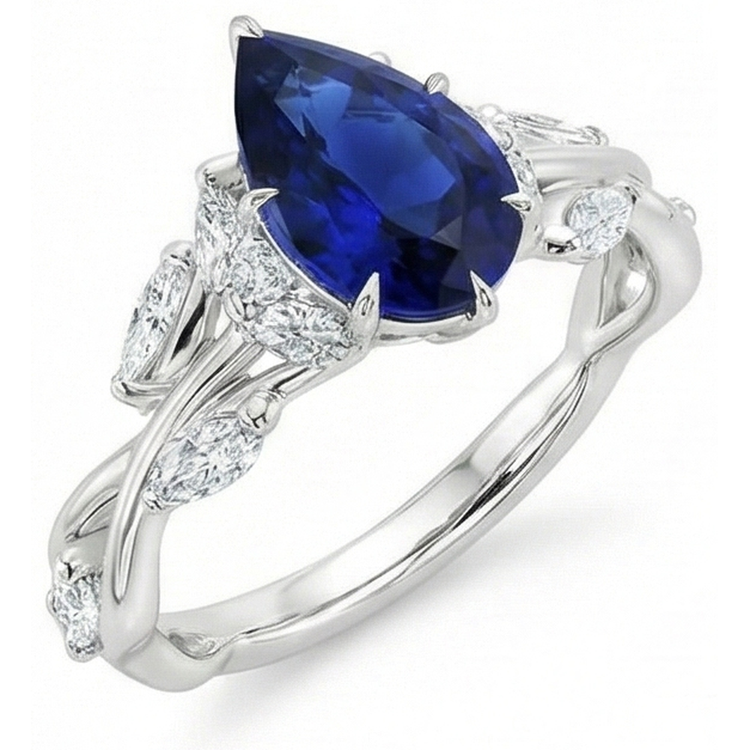 naturel marquise diamant 7.25carats bague vue de dessus