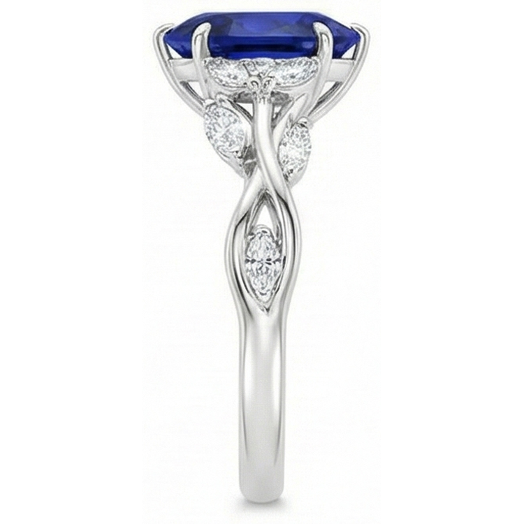naturel marquise diamant 7.25carats bague vue de profil
