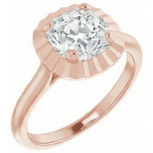 naturel cushion diamant 4carats bague angle de côté