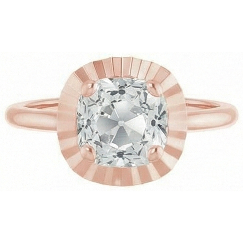 naturel cushion diamant 4carats bague détail rapproché