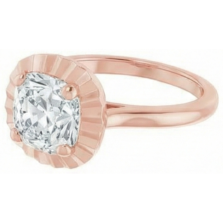 naturel cushion diamant 4carats bague vue de dessus