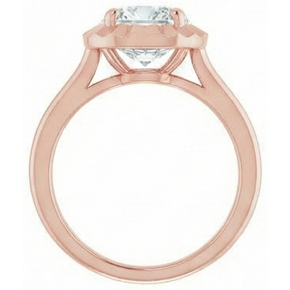 naturel cushion diamant 4carats bague vue de profil