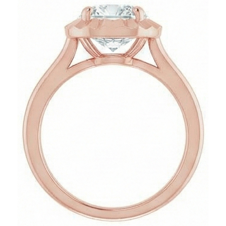 naturel cushion diamant 4carats bague vue de profil
