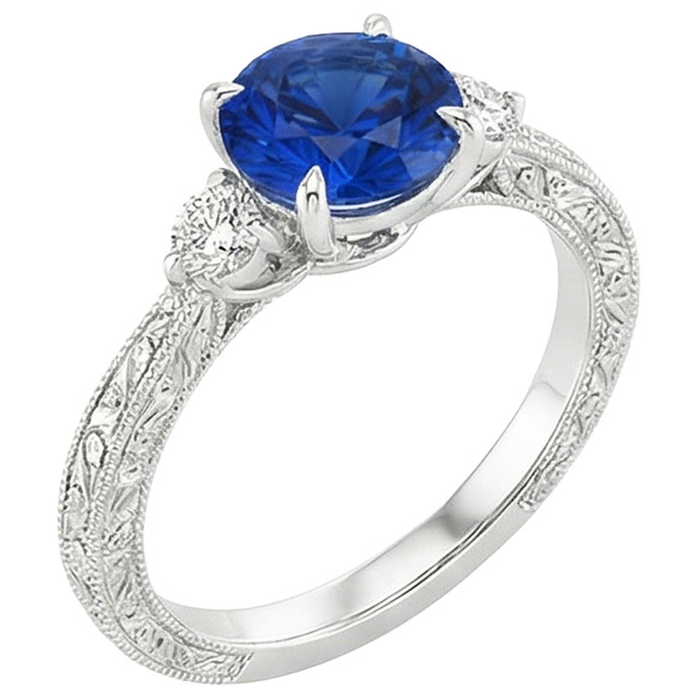 naturel round diamant 2.50carats bague vue de dessus