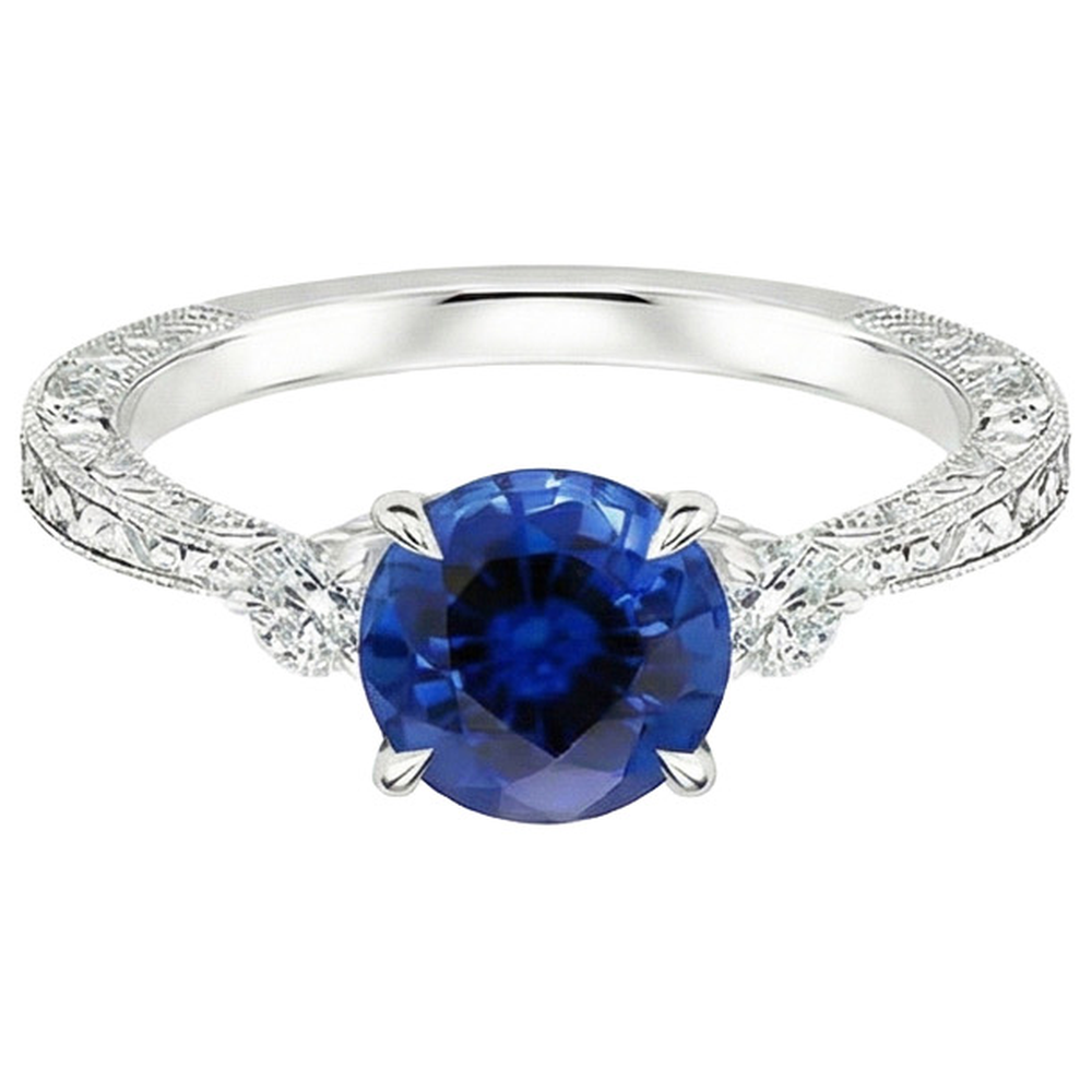 naturel round diamant 2.50carats bague détail rapproché