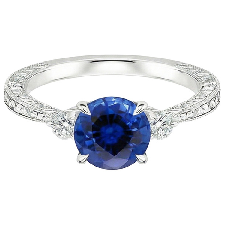 naturel round diamant 2.50carats bague détail rapproché