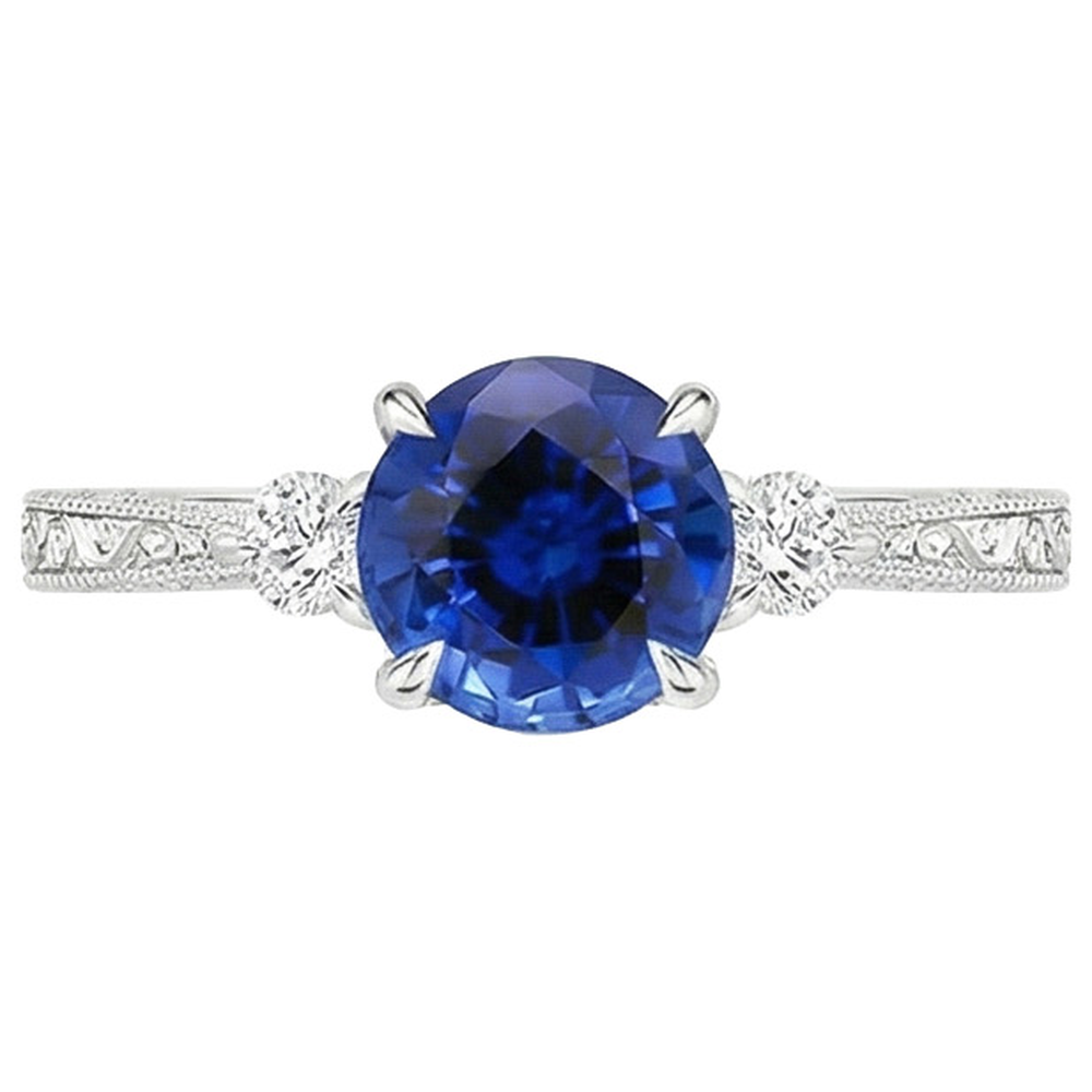 naturel round diamant 2.50carats bague angle de côté