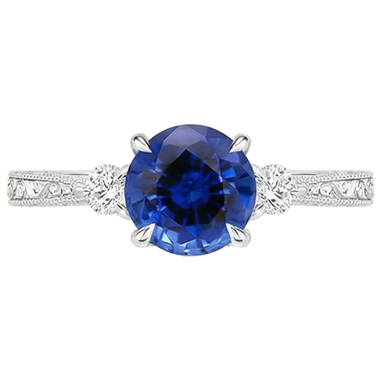 naturel round diamant 2.50carats bague angle de côté