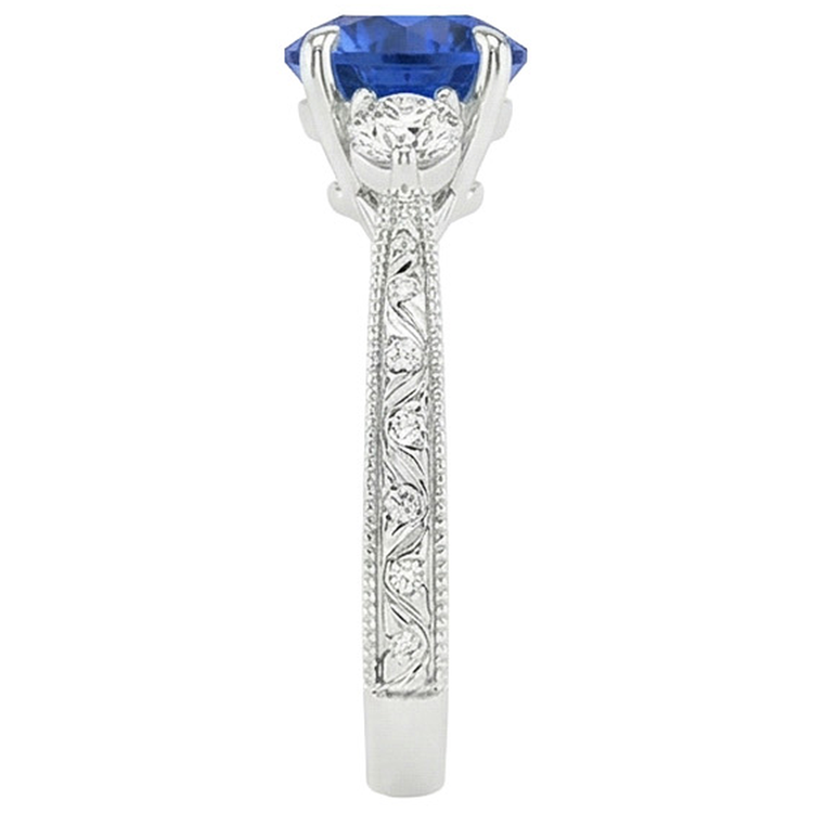 naturel round diamant 2.50carats bague vue de profil