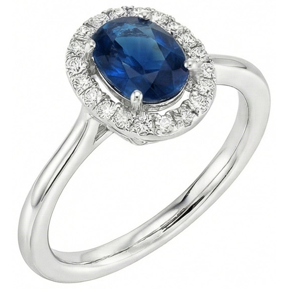 naturel oval diamant 2.50carats bague vue de face