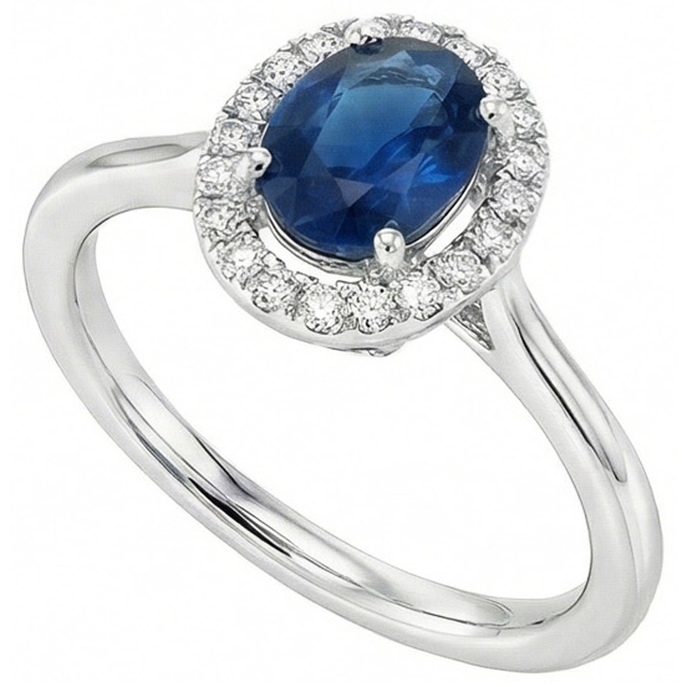 naturel oval diamant 2.50carats bague angle de côté