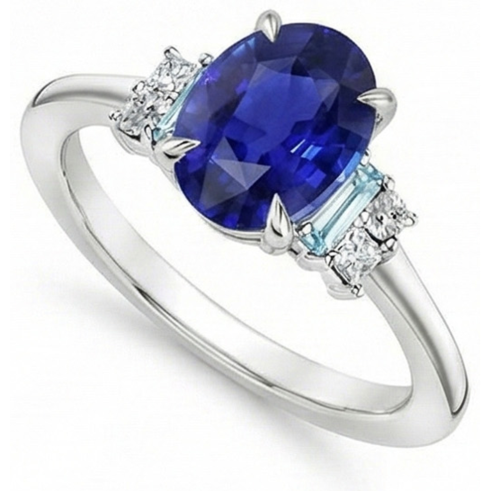 naturel baguette diamant 4carats bague détail rapproché