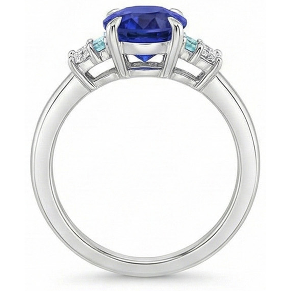 naturel baguette diamant 4carats bague vue de dessus