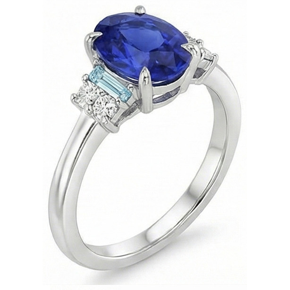 naturel baguette diamant 4carats bague vue de profil