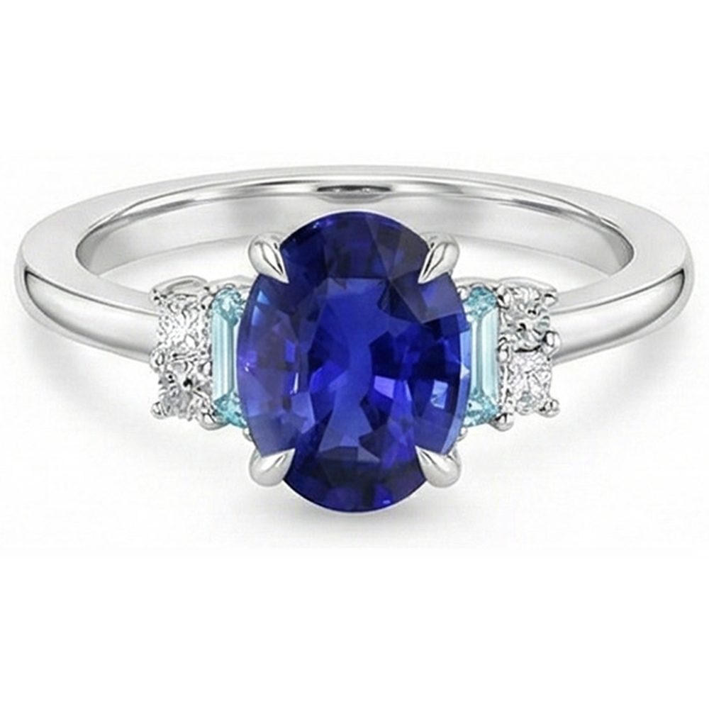 naturel baguette diamant 4carats bague avec accents diamants