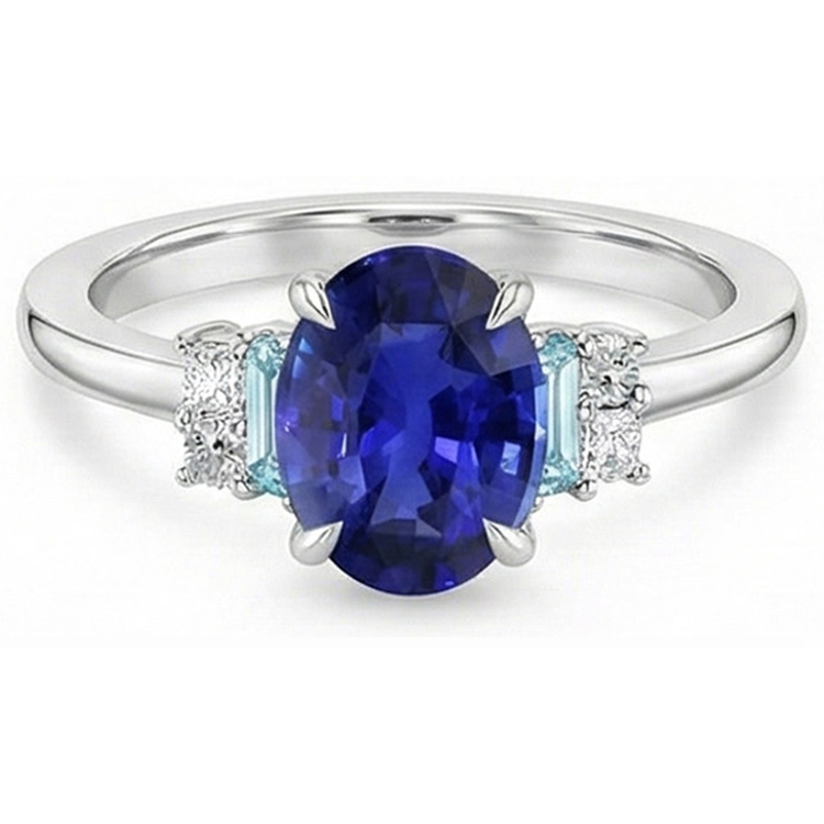 naturel baguette diamant 4carats bague avec accents diamants