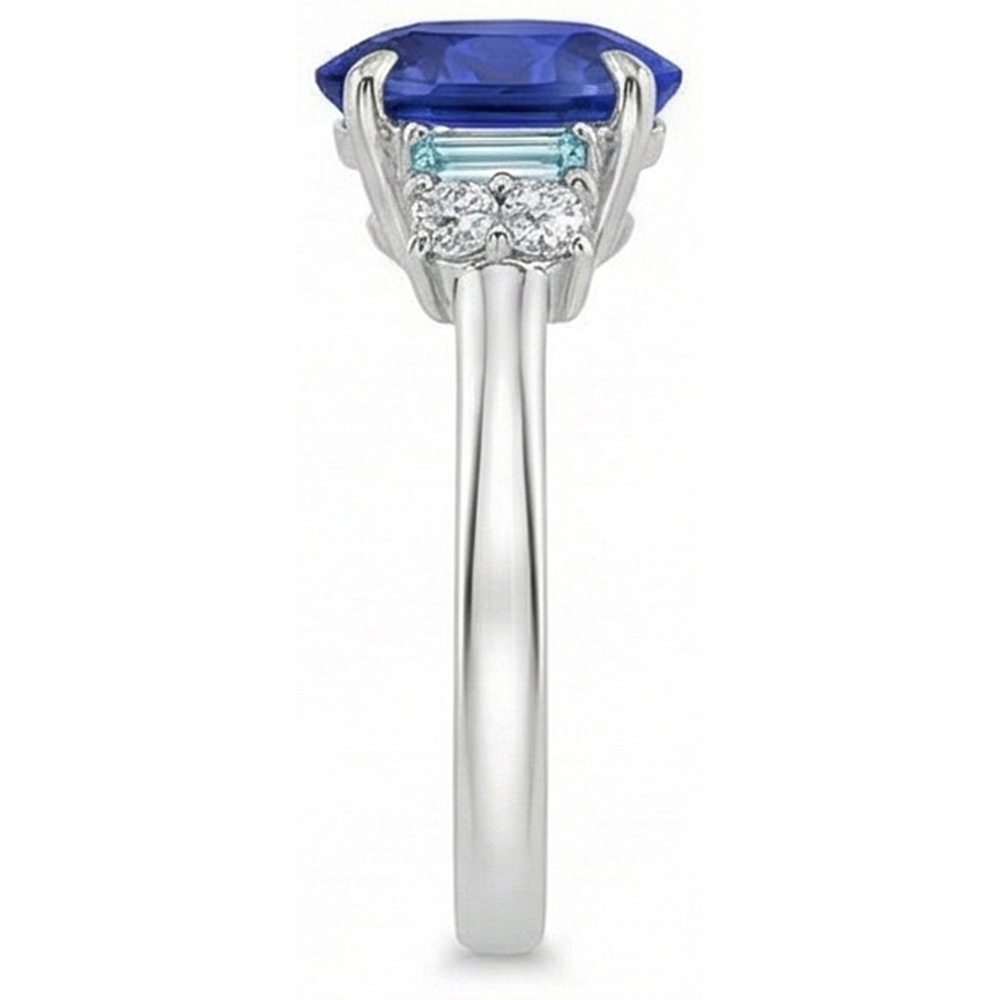 naturel baguette diamant 4carats bague détail anneau