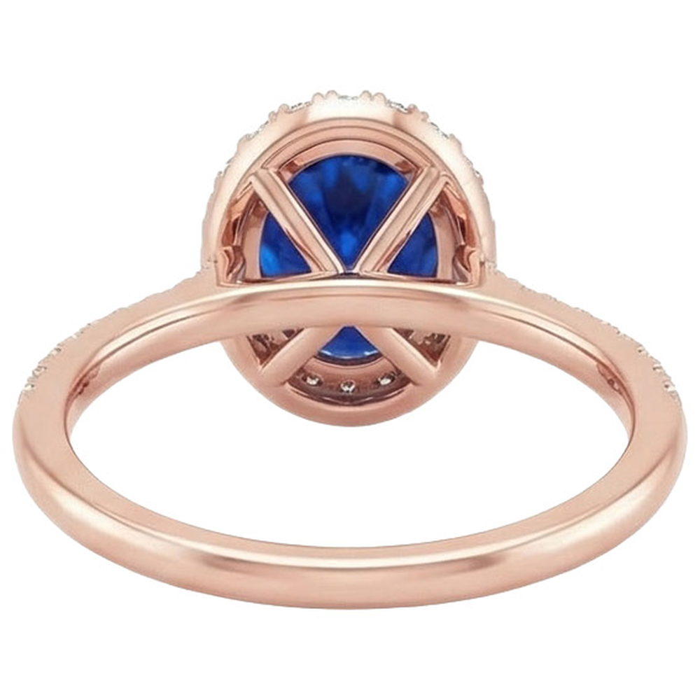 naturel oval saphir 8carats bague sur blanc