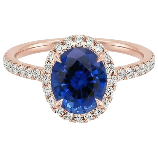 naturel oval saphir 8carats bague détail rapproché
