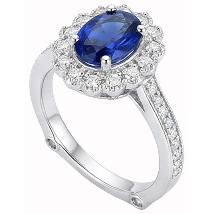 naturel round diamant 2carats bague vue de face