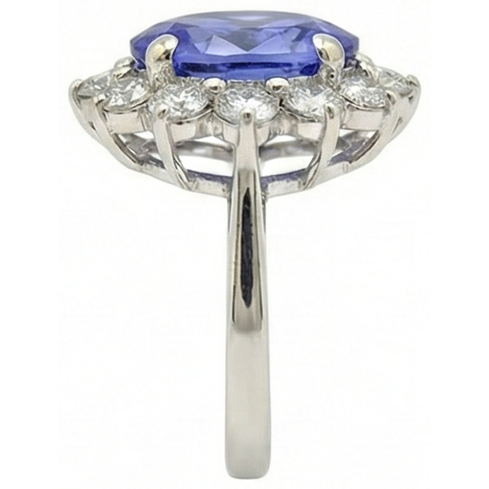 naturel oval tanzanite 7.50carats bague détail rapproché