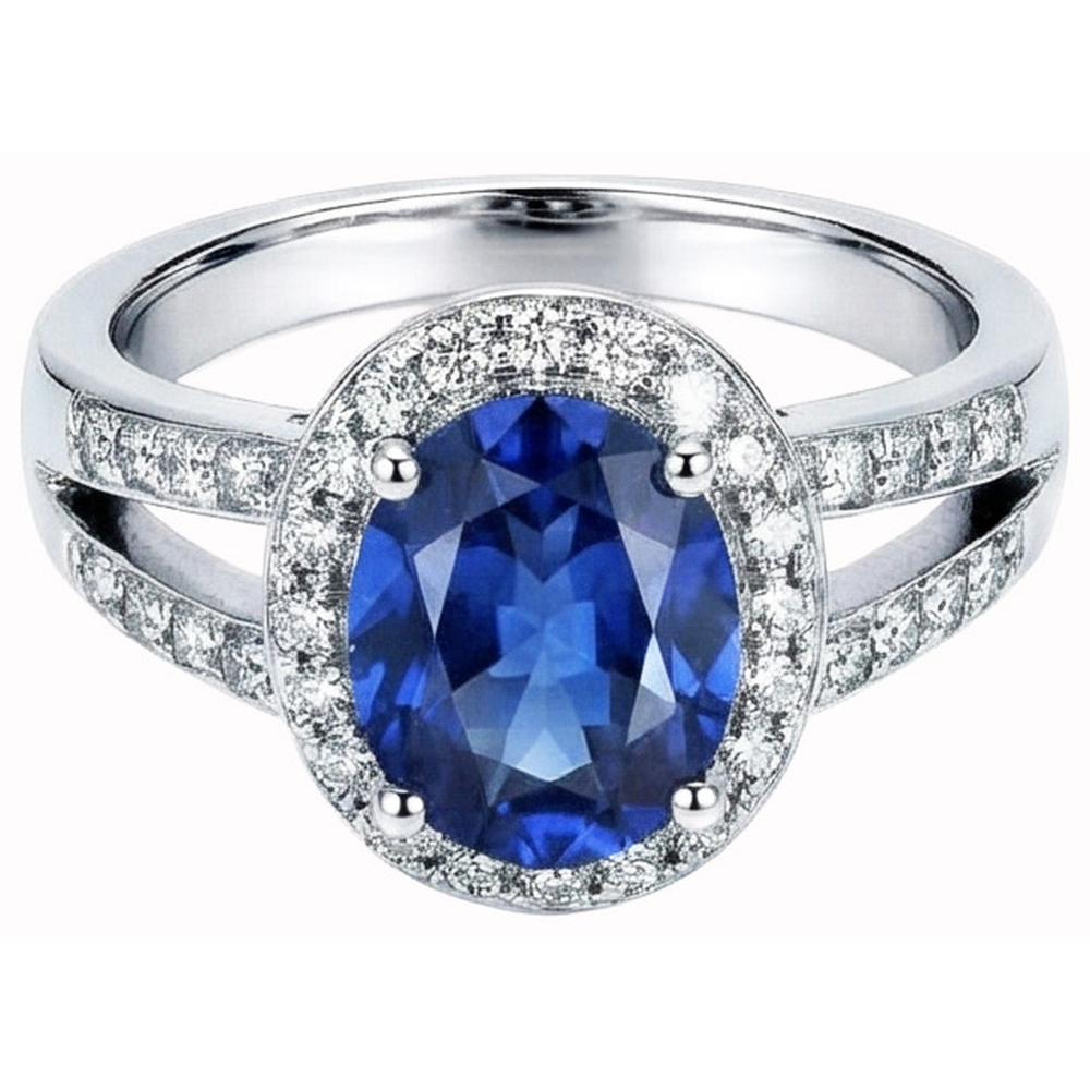 naturel round diamant 3.51carats bague vue de face