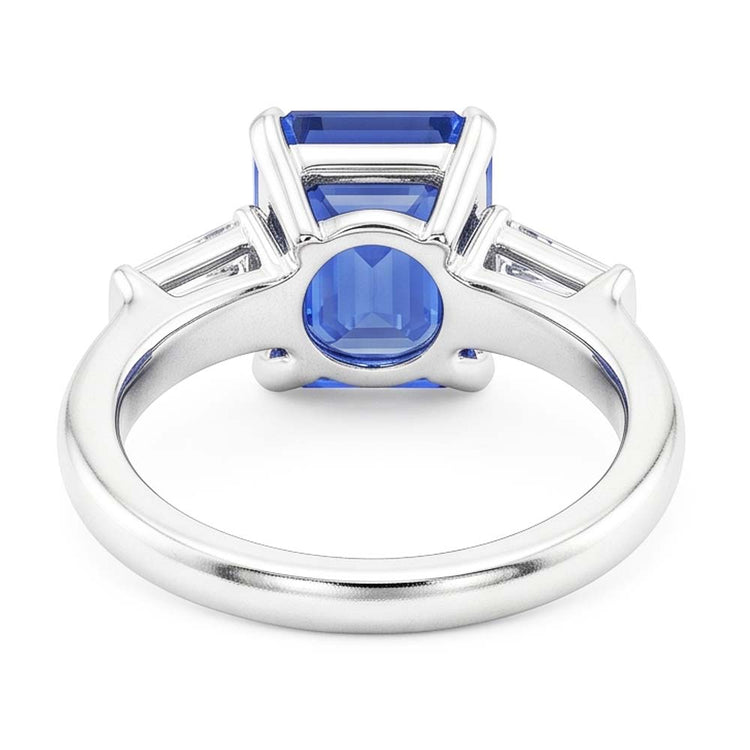 Bague Pierre Gemme 3 Pierres Saphir Bleu Émeraude 2.50 Carats Bijoux Femme