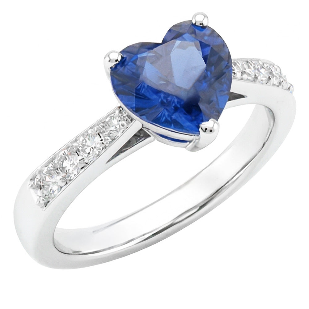 naturel round diamant 2carats bague vue de face
