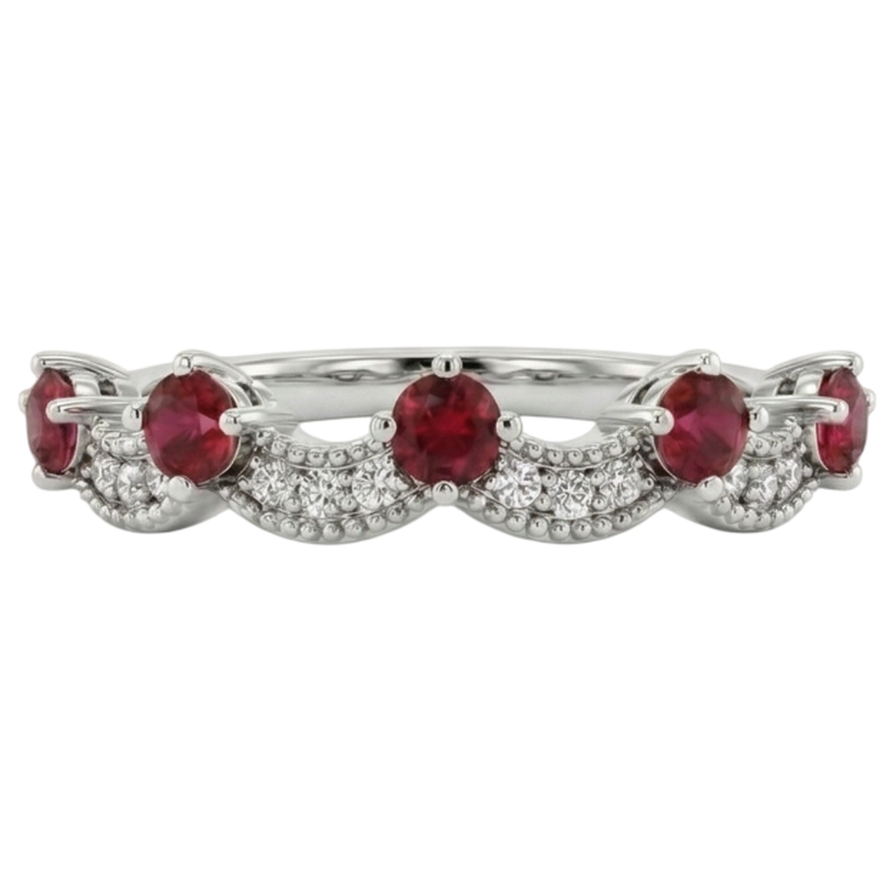 naturel rubis 2carats bague angle de côté