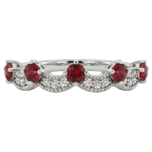 naturel rubis 2carats bague angle de côté