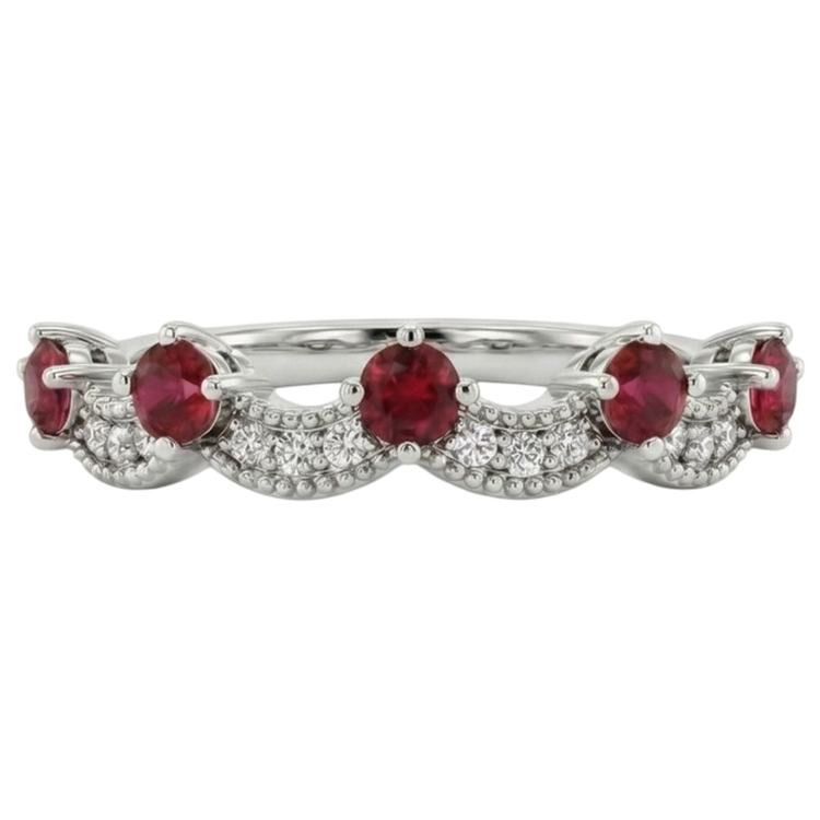 naturel rubis 2carats bague angle de côté