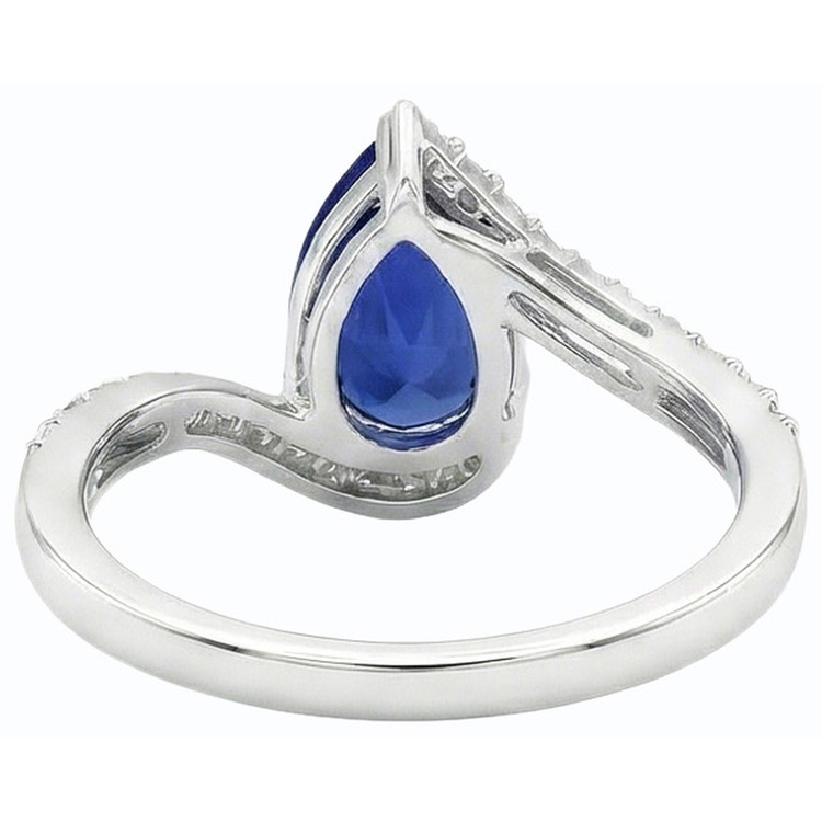 naturel pear diamant 3carats bague angle de côté