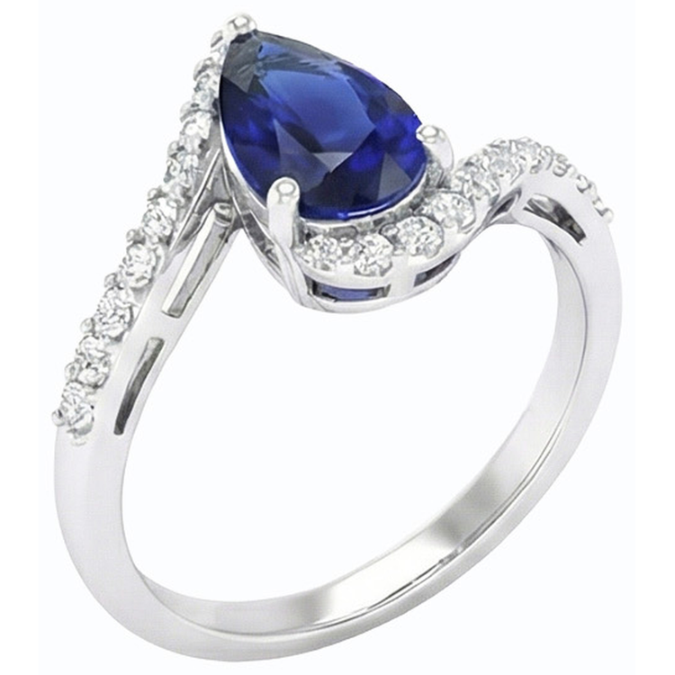 naturel pear diamant 3carats bague détail rapproché
