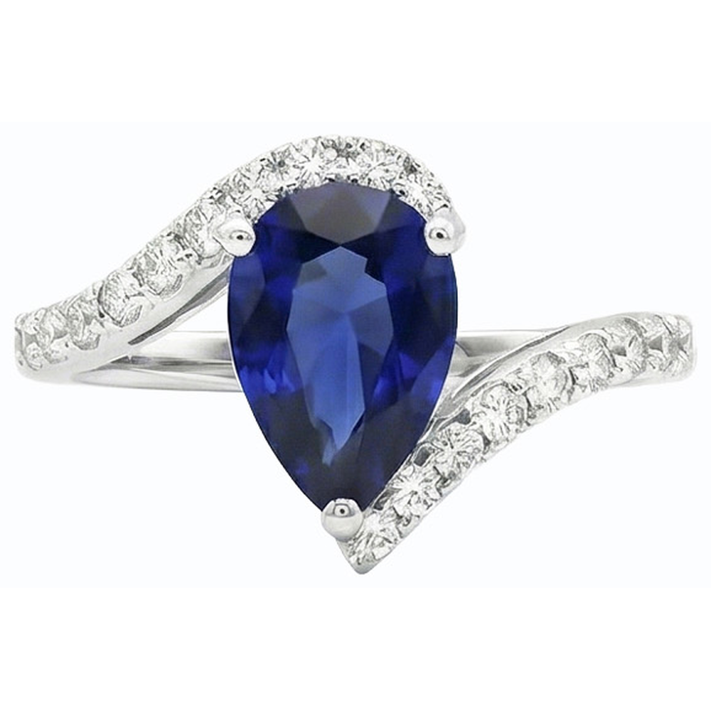 naturel pear diamant 3carats bague vue de dessus