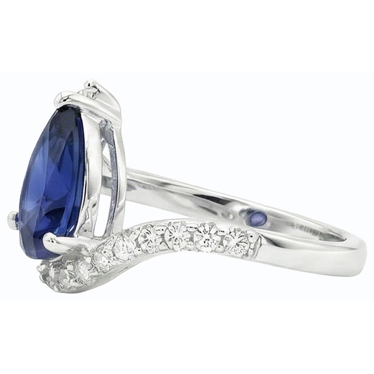 naturel pear diamant 3carats bague vue de profil