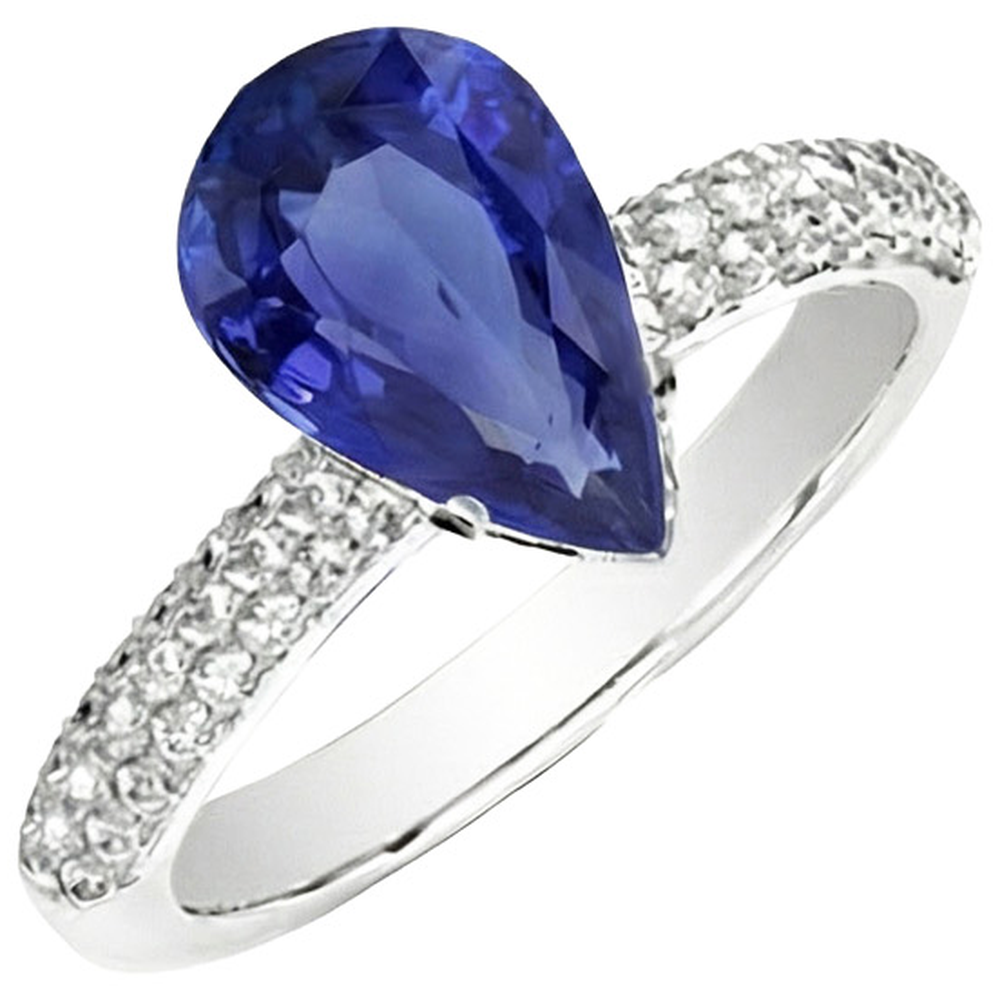 naturel pear diamant 5.50carats bague détail rapproché