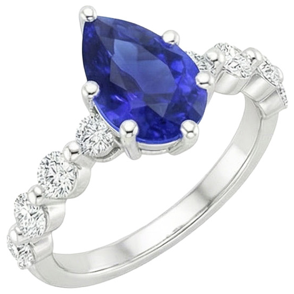 naturel pear diamant 4carats bague angle de côté