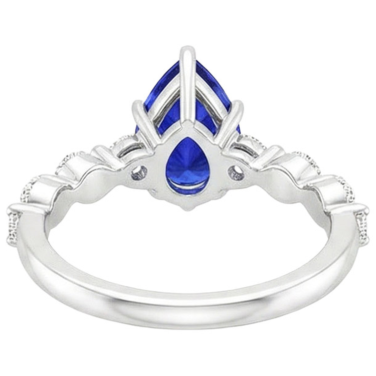 naturel pear diamant 4carats bague détail rapproché