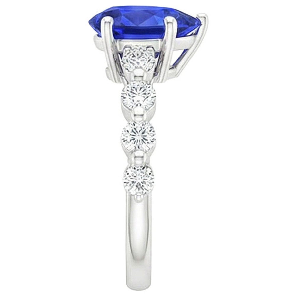 naturel pear diamant 4carats bague sur blanc