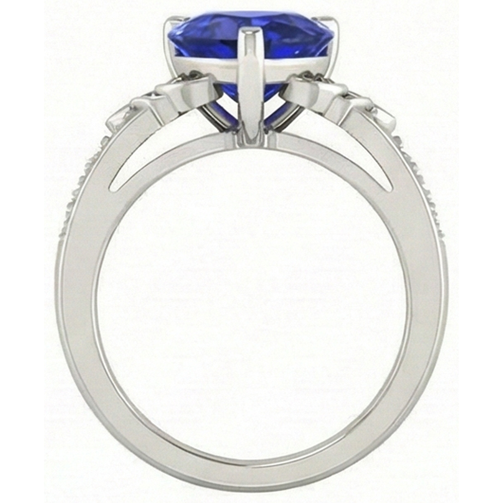 naturel round diamant 3.50carats bague vue de profil