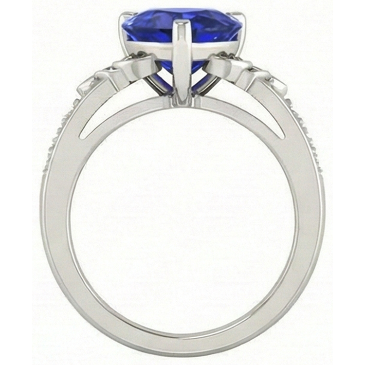 naturel round diamant 3.50carats bague vue de profil