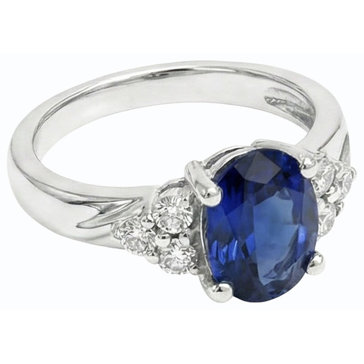 naturel oval saphir 3carats bague détail rapproché