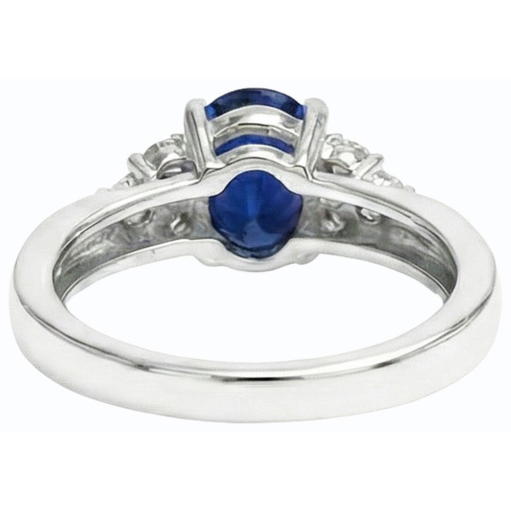 naturel oval saphir 3carats bague vue de dessus
