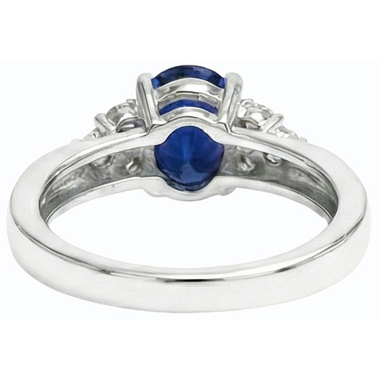 naturel oval saphir 3carats bague vue de dessus