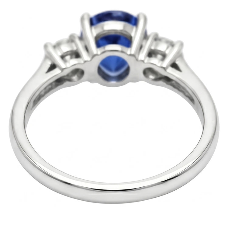 Bague Poire Ceylan Saphir Diamant Naturels Extraits des Mines ( et non cultivés en laboratoire ) Or Blanc 4.21 Ct Bijoux