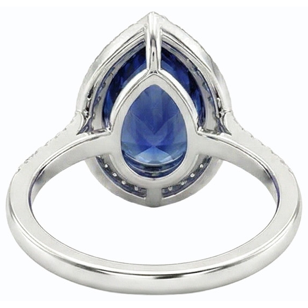 naturel pear diamant 4carats bague angle de côté